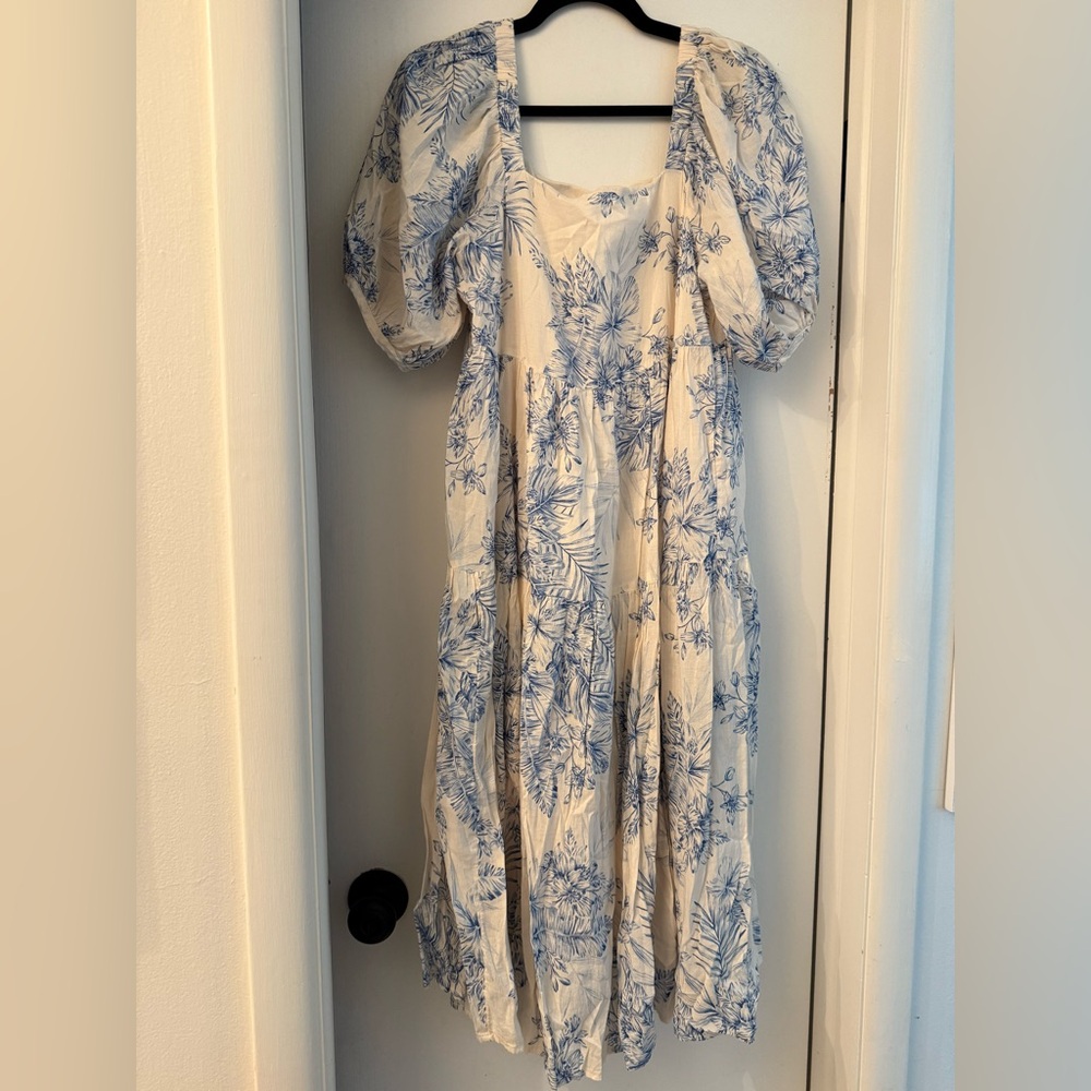 Floral Blue and White Women's Dress